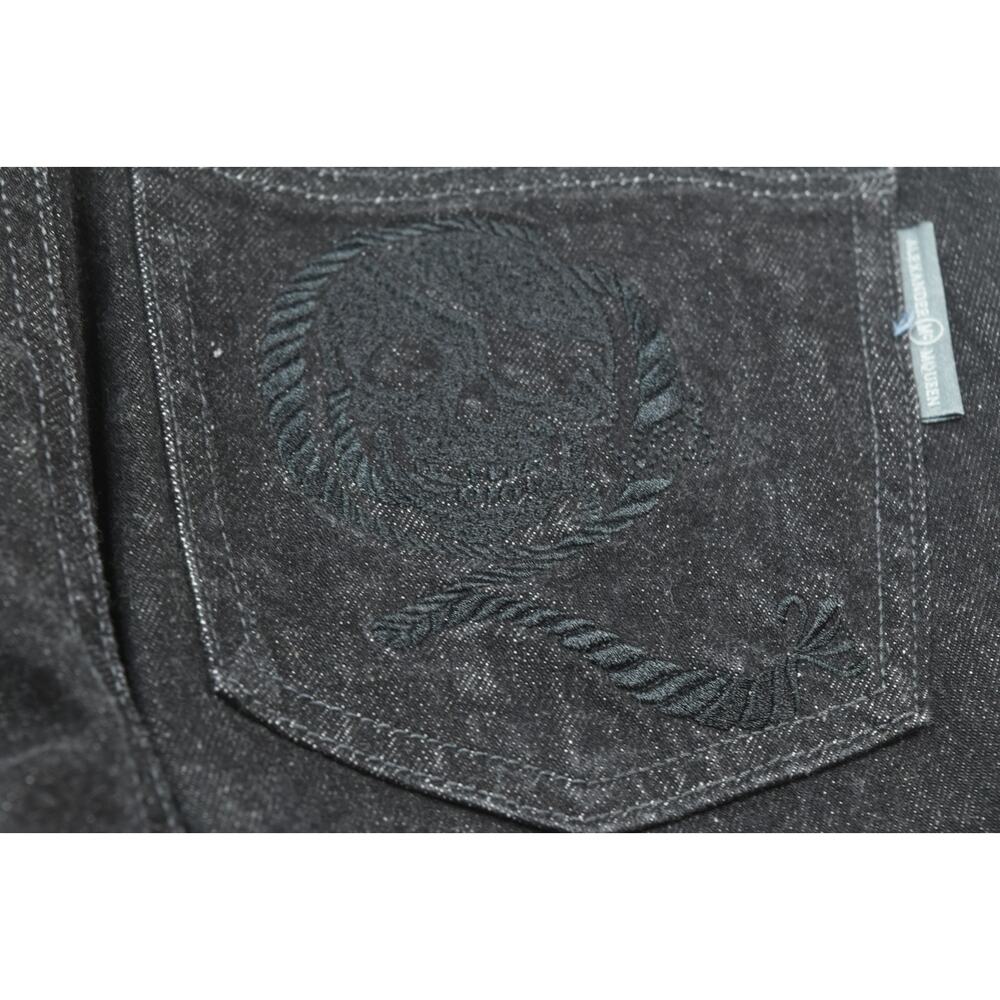 Alexander McQueen Jeans Mens 30x32 Black Skull Embroidered Slim Straight Italy - Picture 11 of 16